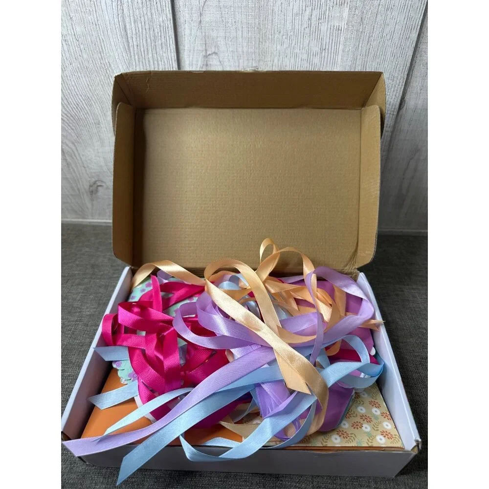 Floral Pattern Decorative Cardstock Small Gift Boxes With Ribbons Pack of 20